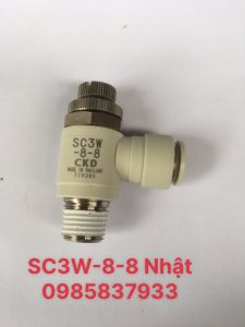 Van tiết lưu SC3W-8-8 CKD Nhật dùng điều chỉnh lưu lượng khí trong các thiết bị dễ dàng hiệu quả