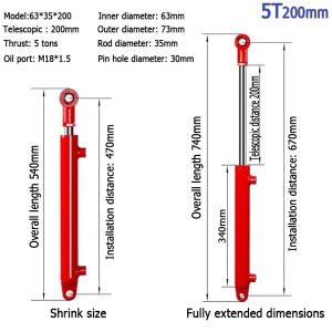 5-ton 63mm bore hydraulic cylinder double-acting small heavy-duty single hydraulic cylinder double-acting hydraulic cylinder