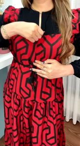 NEW MIDI ZARA BELT TERLARIS MIDI DRESS SUSUN MOTIF KEKINIAN