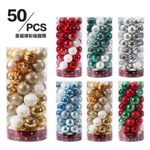 【 6cm/50pcs】Christmas decorations painted Christmas ball Christmas tree pendant package