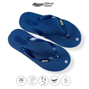 MIZEO STREET Sandal Jepit Pria Rubber Polos Stripe Biru Kuning Lentur M023 Merah