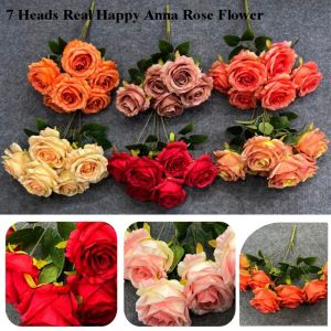 MINIAT 7 Heads Real Happy Rose Flower Photography Photo Gift Mini Simulated Rose High Quality 9 Colors Valentines Day Flowers Home Decorative