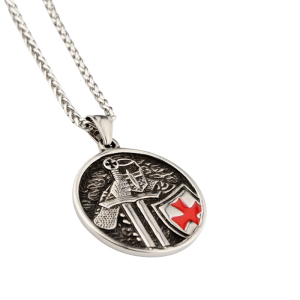 Fashionable Men Necklace Amulet Necklace Religious Symbol Necklace Stainless Steel Texture for Men Matching Vintage Look