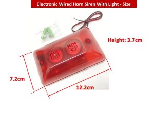 Electronic  Horn Siren Wired With Strobe Light  For Home Security Sound Alarm System (120dB DC 12V) - 1 Unit