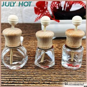 [JULYHOT] น้ำหอมคลิปน้ำหอมปรับอากาศสำหรับรถยนต์ขวดแก้วเปล่าสำหรับตกแต่งขวดแก้วอโรมาเทอราพี
