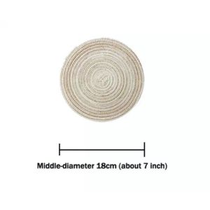 Elegant Placemats Woven non-slip For Dining Table Heat-Resistant Round Design Washable Ramie Anti-Slip Cup Coasters Table Mat Pot Heat Insulation Mat Hand Woven Coasters Table Kitchenware Home Kitchen Dining Decoration Accessories