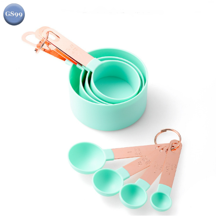 GS99 8pc Set Rose Gold Stainless Steel Measuring Cup Measuring Spoon ...