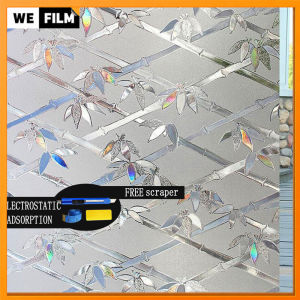 Window Privacy Film 3D Bamboo Glass Tints Film Vinyl Decorative Glass Window Sticker Anti UV Removable Sticker