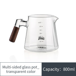 BINCOO Glass Coffee Pot Hand-brewed Coffee Sharing Pot 800ML with Scale Heat-resistant Multi-function Coffee Brewing Pot
