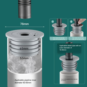 【SKIT SG】Silicone Drain Pipe Sealing Plug Sewer Deodorant Anti-Odor Seal Ring Plugging Cover Kitchen Bathroom Toilet Washing Machine Drainage Basin Floor Deodorization Pest Control Connector Core Downpipe Downcomer Anti-insect Durable