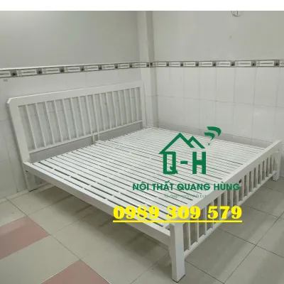 Giường sắt hộp vuông 4x8 chắc chắn giao nhanh hcm