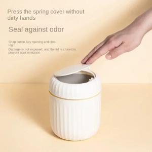 Mini Desktop Trash Can with Lid Garbage Waste Bin Organizer Bedroom Office Desk Storage Box Made Durable Plastic Home Supplies2026