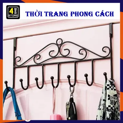 Móc Treo Đồ Sau Cửa 7 Chấu Bằng Sắt Sơn Tĩnh Điện - Giá Treo Quần Áo Túi Xách Chắc Chắn Tiện Lợi - Móc Treo Quần Áo Sau Cửa Không Cần Khoan Tường - Giá Treo Sau Cửa Đa Năng
