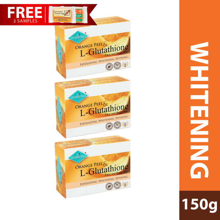Diamond Orange Peel and L-Glutathione Face and Body Bar (Whitening Soap)  150g 3pcs. Dermatologically Tested Brightening Soap Multi-Pack Whitening  Soap Set 7 Days Replacement Warranty Soap - Lazada