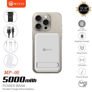 MIXIO MP-05 WIRELESS POWER BANK 5000MAH MAGNETIC MAGSAFE 20W FAST CHARGING