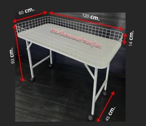 กะบะใส่สินค้า แบบพับขาได้ ขนาด 60x120x80cm. สีขาว กระบะขาพับ กะบะขาพับ กะบะมีขาพับได้ กระบะใส่สินค้าลดราคา กระบะตลาดนัด กระบะใส่ของ