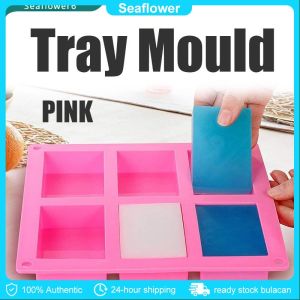 6 Cavity Square Soap Mold Rectangular DIY Handmade Soap Cookie Mold Cake Silicone Mold Tray Mold