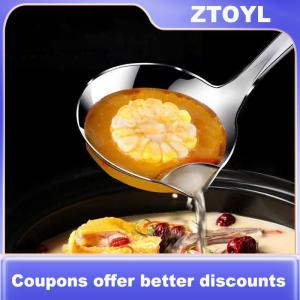 【ZTOYL】 Stainless Steel Colander Spoon Soup Colander Kitchen Gravy Oil Soup Fat Separator Yogurt Oil Skimmer Spoon Kitchen Accessories