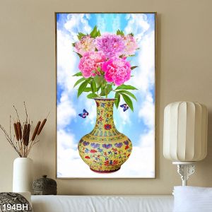 Gạch tranh 3D bình hoa