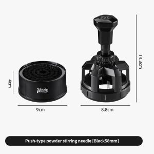 BINCOO Coffee Dosing Ring Coffee Distributor Adjustable Depth Design for Coffee Ground Stirring Espresso Coffee Tool 51MM/58MM
