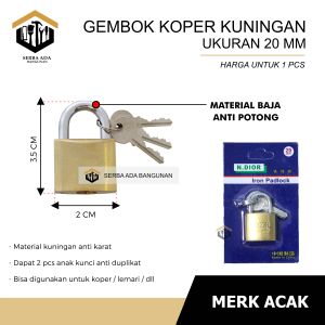 Gembok Cat Kuning ukuran 20mm 25mm 32mm 38mm 50mm / Gembok Koper / Gembok Kecil