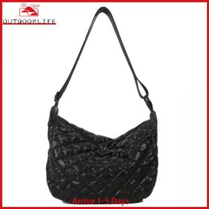 Simple Women กระเป๋าถือ Quilted ฤดูใบไม้ร่วงฤดูหนาวกระเป๋านักช้อปผู้หญิง Rhombus รูปแบบ Messenger กระเป๋าขนาดใหญ่สำหรับเดินทางสาว Satchel