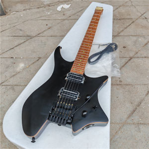 6 Strings Headless Electric Guitar，Matte Color Ash Body Normal Frets Roasted Maple Fingerboard Tremolo Bridge  Pull Up-Down Volume Electronic BJ746