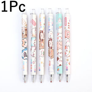 【Free Shipping】ซ่อนแอบปากกาอัดการ์ตูนขนาด0.5มม. ปากกานักเรียนเจลสีดำปากกาเจลแบบกดเครื่องเขียนสำนักงาน