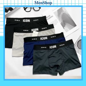 Combo 4 Quần Sịp Nam Boxer Quần Sịp Nam Đùi ICON DEMIN Thun Lạnh Cao Cấp Co Giãn 4 Chiều Cực Thoáng Khí Kháng Khuẩn