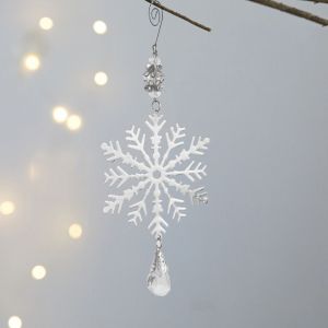 ZANGTA Three-dimensional 3D Christmas Snowflakes Pendant Iron Glitter Christmas Tree Hanging Ornaments Party Props Reusable Xmas Tree Hanging Decoration New Year