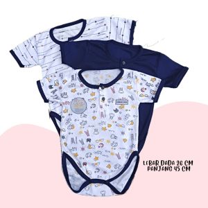 3 Pcs Jumpsuit Jumper Bayi 0-6  Bulan Serian Navy SNI