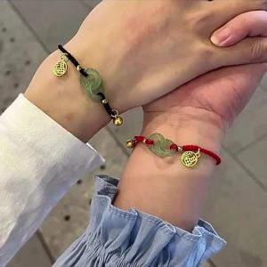 Ring Buckle Peace Buckle Hand Woven Hand Rope Non-Mainstream Style Simple Trendy Girlfriends Gift Couple  Bracelet