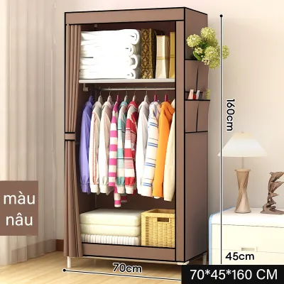 BMZAR Tủ Để Quần Áo Tủ Vải Họa Tiết Dễ Thương Tủ vải đựng quần áo tủ quần áo Tủ Vải Họa Tiết Dễ Thương Tủ Để Quần Áo Tủ Vải Quần Áo lắp đặt đơn giản thiết kế thời trang tủ quần áo sinh viên