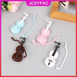 JCSYFAC Mini thu nhỏ Violin mô phỏng Violin handmade Máy tính để bàn Violin trang trí không mùi Nhà búp bê phụ kiện