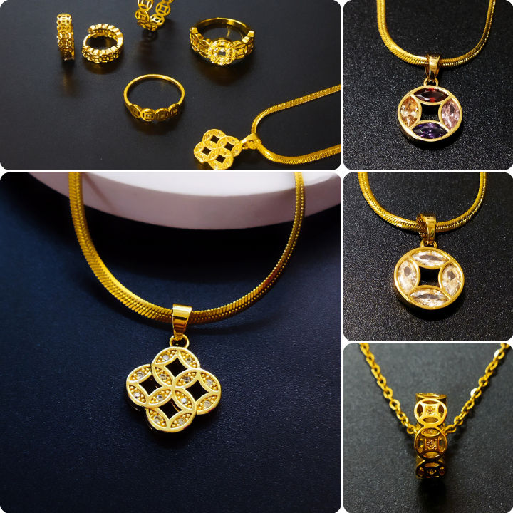 Coin Necklace For Women Stainless Money Necklace Gold Plated Stone Lucky  Charm Necklace Money Catcher Necklace Female Lazada PH