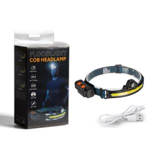 XPG+COB Zoom Induction Headlamp USB Rechargeable with 18650 Built-in Battery LED Head Torch Outdoor Camping Fishing Headlight