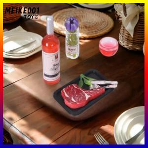 MEIKE001 5Pcs Simulated Steak Pasta Plate Knife And Fork Model Kit Dollhouse Kitchen Food Decoration Toy DIY Accessories