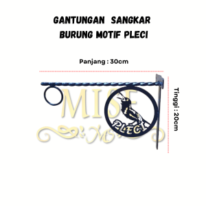 Gantungan Sangkar Burung Elegan Motif Burung Pleci - Aksesoris Dekoratif Sangkar Burung