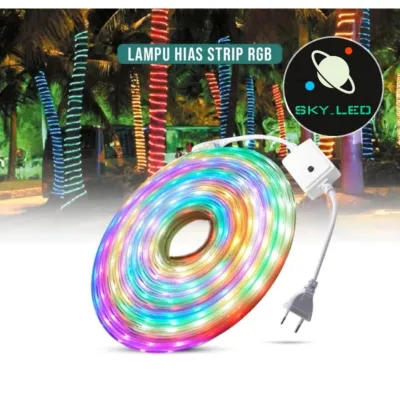 Lampu LED STRIP SELANG 2835 10M 220v 10 M Merah Putih Satu Set Tinggal Colok