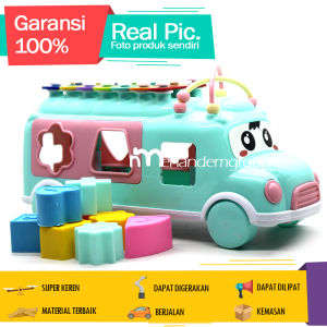 Mainan Musik Edukasi Anak Bayi Balita Xylophone Mobil Bus