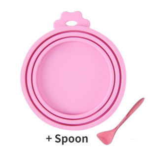 Reusable Silicone Pet Food Can Cover With Spoon Universal Seal Lid For Cat Dog Food Bpa Free Food Grade Dishwasher Safe