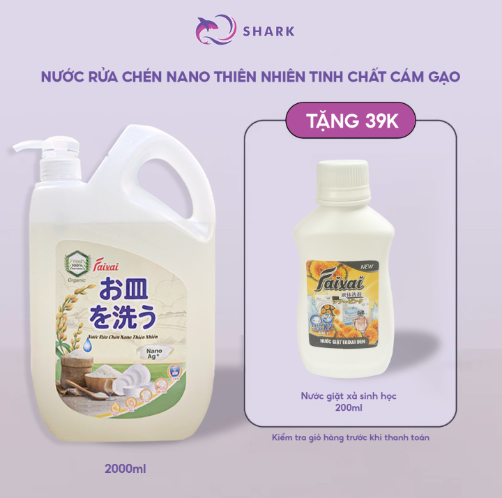 Nước Rửa Chén Bát Hữu Cơ Sinh Học Cám Gạo Faixai Shark Công Nghệ Nhật ...