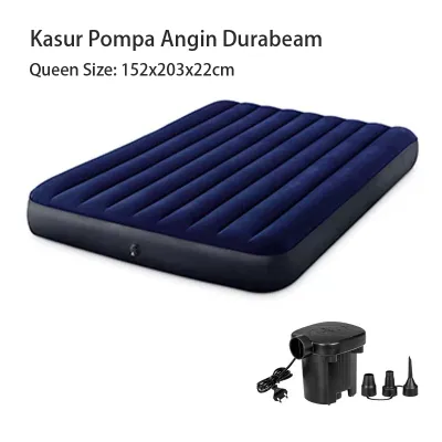 Kasur Angin Pompa Durabeam Queen Size 152 x 203 x 22 cm Fiber Tech