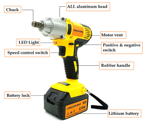 Local Store Cordless Impact Wrench Li-ion Battery 98V High Power Torque with 2 Battery and 1 Charger with Free Bits (Fast Delivery and Local Warranty-top Quality)