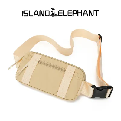 ISLAND ELEPHANT Double Pocket Waterproof Sports Waist Bag Lightweight Running Crossbody Bag Adjustable Belt Bag