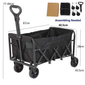 Foldable Wagon Cart Camping Trolley Outdoor trolley Shopping cart Wagon trolley Utility Garden Cart Portable Trolley