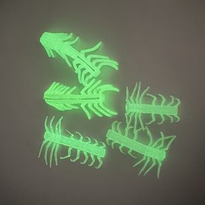 K7SEQ 10pcs Luminous Artificial Fishing Bait Noctilucent 10Pcs Fishing Lure Parts Artificial Soft Rubber Soft Rubber Shrimp Lure Fishing