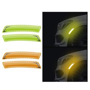 High-Intensity Night Visibility Car Reflective Stickers Wheel Tire Decal Warning Tape Safety Mark Reflector Strips 2pcs