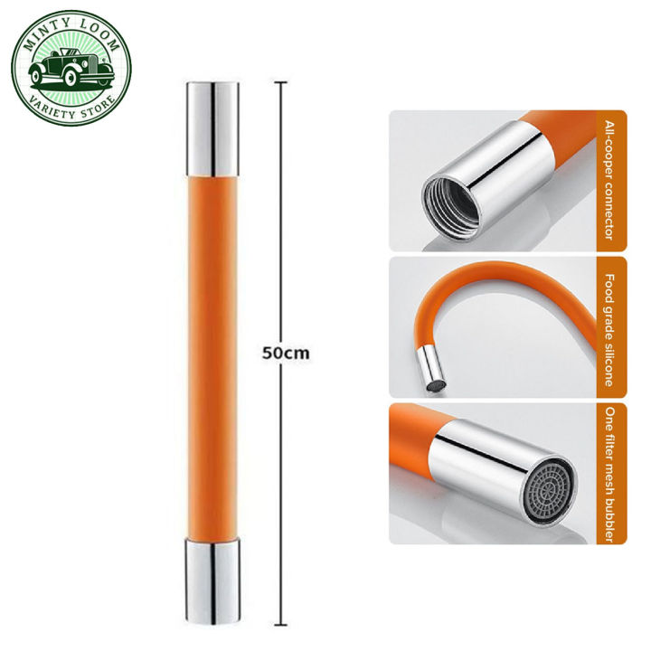 Faucet Extension Hose 360 Degrees Silicone hose Kitchen Faucet Extension Tube Bathroom Extension ...
