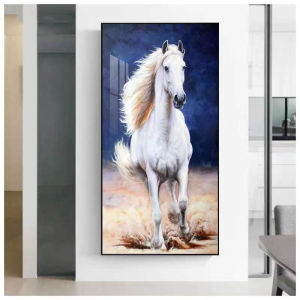 Himalaya Painting 20cmx30cm HorseElephantPeacock Frameless Waterproof Sintraboard Decorative Wall No Light